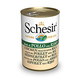 Schesir куриное филе + рис в желе 140г влажный корм для котов