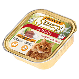 Полноценный корм (консервы) MISTER STUZZY Cat 100гр с говядиной и телятиной