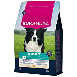 EUKANUBA Adult kanalihaga keskmistele koertele 3 kg