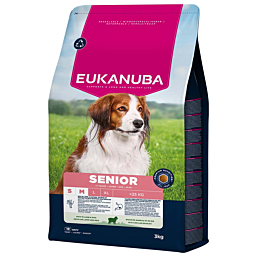EUKANUBA Senior lambaliha ja riisiga väikestele ja keskmistele koertele 3 kg