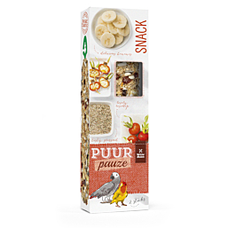 Treat for Parrot PUUR Pauze Sticks Banana/Rosehip 140g