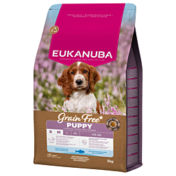EUKANUBA Puppy ookeanikalaga väikestele ja keskmistele koertele teraviljavaba 3 kg