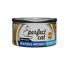 Полноценный (влажный) корм Perfect Cat с тунцом и анчоусами в соусе 80 г