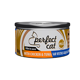 Полноценный (влажный) корм Perfect Cat с курицей и тунцом в соусе 80 г