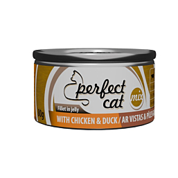 Полноценный (влажный) корм Perfect Cat с курицей и уткой в ​​желе 80 г
