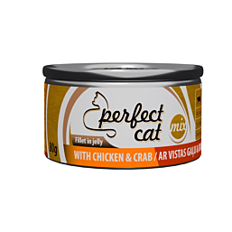 Complete (wet) feed Perfect Cat with chicken and crab in jelly 80g