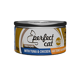 Полноценный (влажный) корм Perfect Cat с тунец и курица в желе 80 г