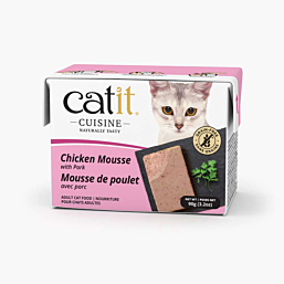 Полноценный (влажный) корм Catit Cuisine Mousse куриный мусс с ветчиной, 90 г