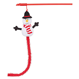 Toy for cats Xmas Playing rod Snowman, 31 cm