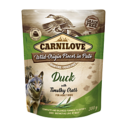 Carnilove Pouch Pate Duck with Timothy Grass einekotike koertele 300g