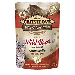 Carnilove Cat Pouch Wild Boar Chamomile einekotike kassidele 85g