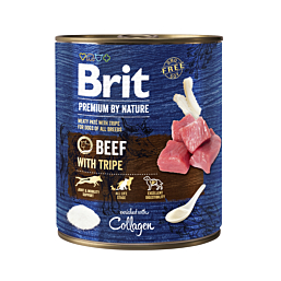 Brit Premium by Nature konserv Beef with Tripes koertele 800g