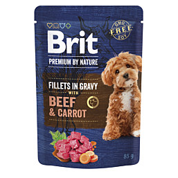 Brit Premium Beef & Carrot in Gravy märgtoit koertele 85g