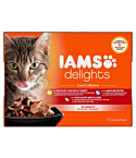 Täissööt (konserv) IAMS Delights täiskasvanutele, erinevad lihad - maakollektsioon kastmes 1,02 kg