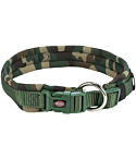 Premium collar, extra wide neoprene padding, L: 49–55 cm/25 mm, camouflage/green