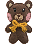 Игрушка для кошек Медведь, ткань, кошачья мята, 10 см
