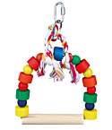 Toy for parrots Arch swing with wooden blocks, 13 × 19 cm