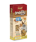 Лакомство для грызунов и кроликов SMAKERS 3 в 1 (орех/лесные фрукты/попкорн) 2шт 135г