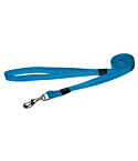 Rogz Utility Medium 16mm Snake Fixed Dog Lead, Turquoise Reflective