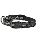 Rogz Fancy Dress Large 20mm Beach Bum Dog Collar, Black Bone Design