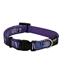 Rogz Fancy Dress Small 11mm Jellybean Dog Collar, Purple Forest Design