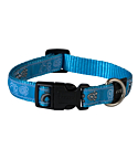 Rogz Fancy Dress Medium 16mm Scooter Dog Collar, Turquoise Paw Design