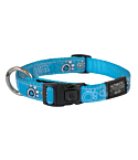 Rogz Fancy Dress Large 20mm Beach Bum Dog Collar, Turquoise Paw Design