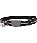 Ошейник для кошек Rogz Alleycat черный Reflective 11mm/20-31cm