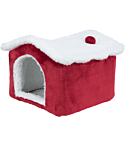 Xmas cuddly cave, degus, 23 × 18 × 24 cm, red/white