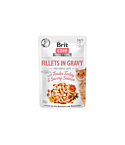 Brit Care Fillets in Gravy Tender Turkey & Savory Salmon märgtoit kassidele 85g