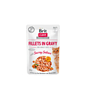 Brit Care Fillets in Gravy Savory Salmon märgtoit kassidele 85g