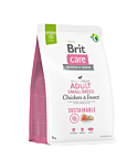 Brit Care Sustainable Adult Small Breed Chicken & Insect koeratoit 3kg