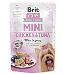 Brit Care Mini pouch Chicken & Tuna fillets in gravy einekotike koertele 85g