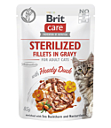 Brit Care Fillets in Gravy Hearty Duck märgtoit steriliseeritud kassidele 85g