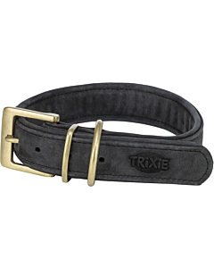 Ошейник Pure, кожа, M-L: 39-46 см/35 мм, черный