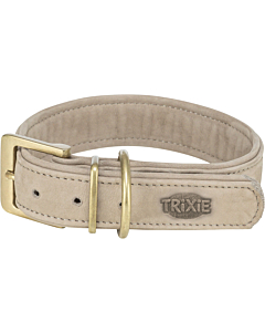 Pure collar, leather, M–L: 39–46 cm/35 mm, light grey
