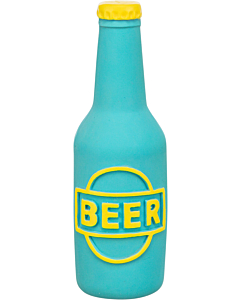 Toy for dogs Beer bottle, latex, 12.5 cm, blue