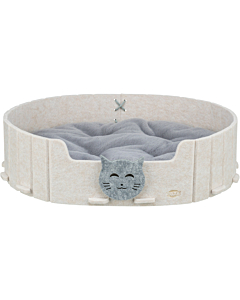 Лежак Emelie, войлок, овальный, 50 × 42 см, песочно-серый