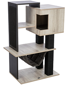 Домик для кошки CityStyle scratching tree, 98 cm, серый/черный