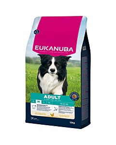 EUKANUBA Adult kanalihaga keskmistele koertele 12 kg