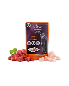 Täissööt (konserv) NUEVO Super-Premium kassidele - loomaliha ja kana 85g