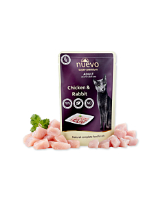 Täissööt (konserv) NUEVO Super-Premium kassidele - kanaliha ja küülik 85g