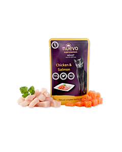 Täissööt (konserv) NUEVO Super-Premium kassidele - kanaliha ja lõhe 85g