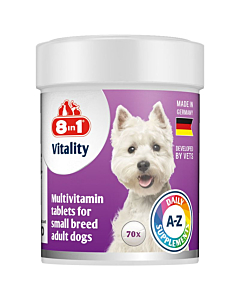 Пищевая добавка для собак 8in1 Vitality Multi Vitamiin 70 таблеток для мелких пород