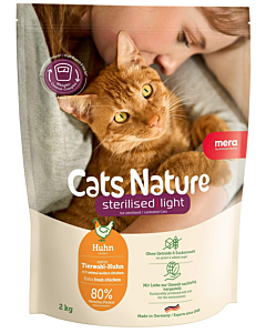 Mera Cats Nature Sterilised / Light kuivtoit kassidele kanaga 2kg