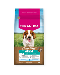 EUKANUBA Adult ookeanikalaga väikestele ja keskmistele koertele teraviljavaba 3 kg
