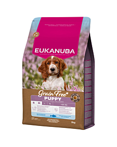 EUKANUBA Puppy ookeanikalaga väikestele ja keskmistele koertele teraviljavaba 3 kg