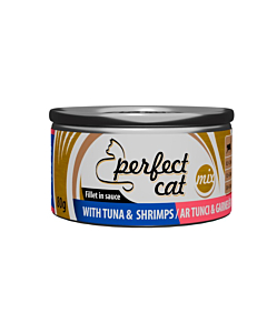Täissööt (konserv) Perfect Cat tuunikala ja krevettidega kastmes 80g