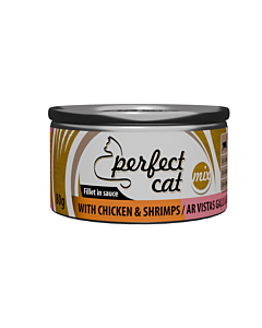 Täissööt (konserv) Perfect Cat kana ja krevettidega kastmes 80g