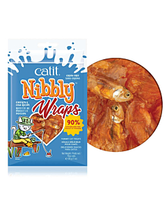 Лакомство для кошек Catit Nibbly Wraps, курица и рыба 30 г